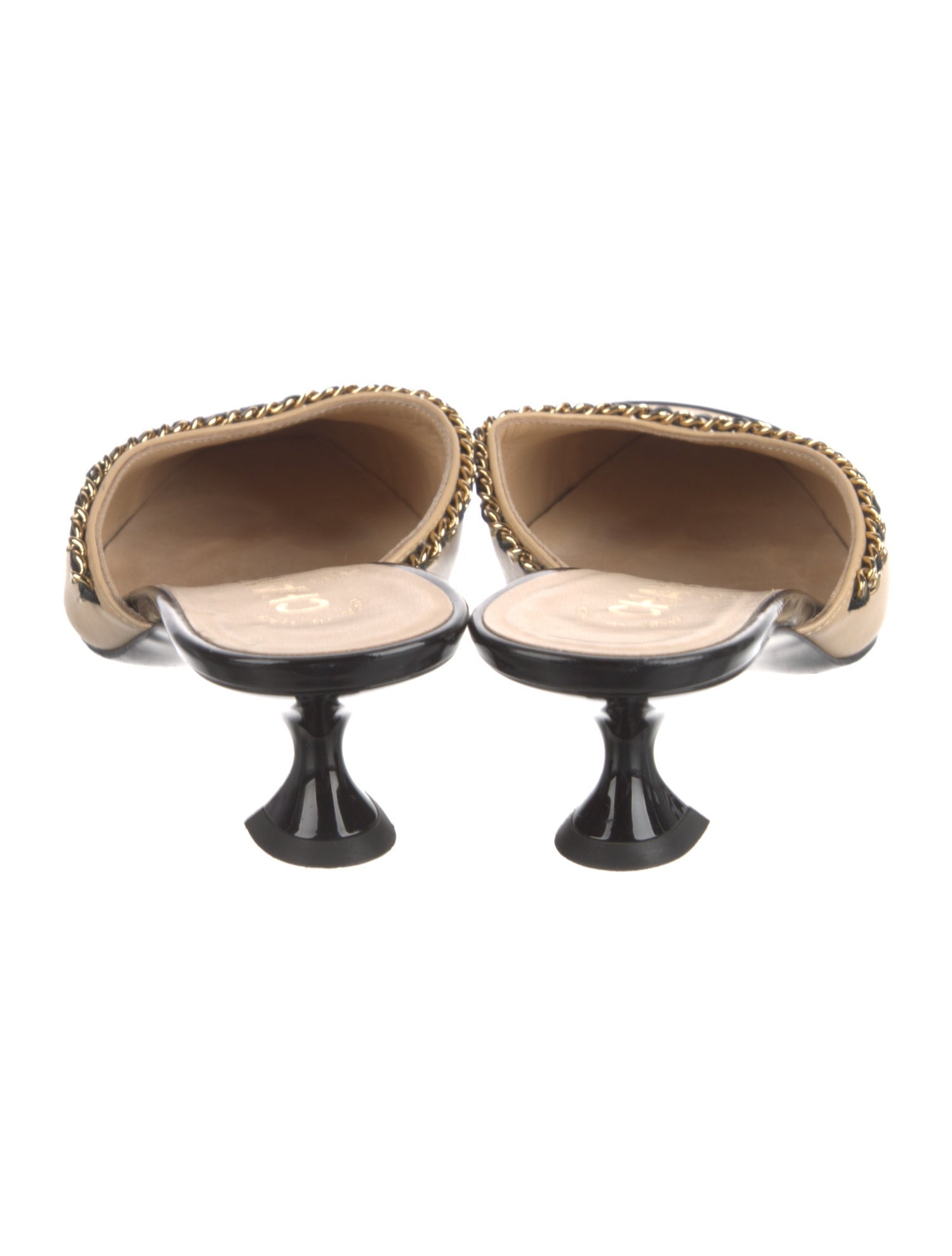 Chanel Interlocking CC Logo Leather Slides